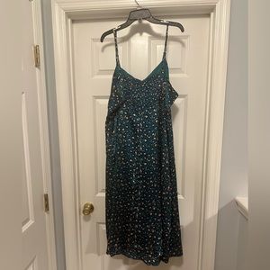 Teal and Pink Leopard Slip Dress